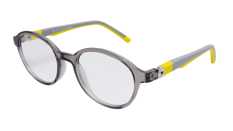 Soigné Kids Small Round Spectacle Frame.Gray&Yellow.(4-11)Yr-Unisex