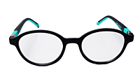 Soigné Kids Small Round Spectacle Frame.Black&Green.(4-11)Yr-Unisex