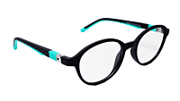 Soigné Kids Small Round Spectacle Frame.Black&Green.(4-11)Yr-Unisex