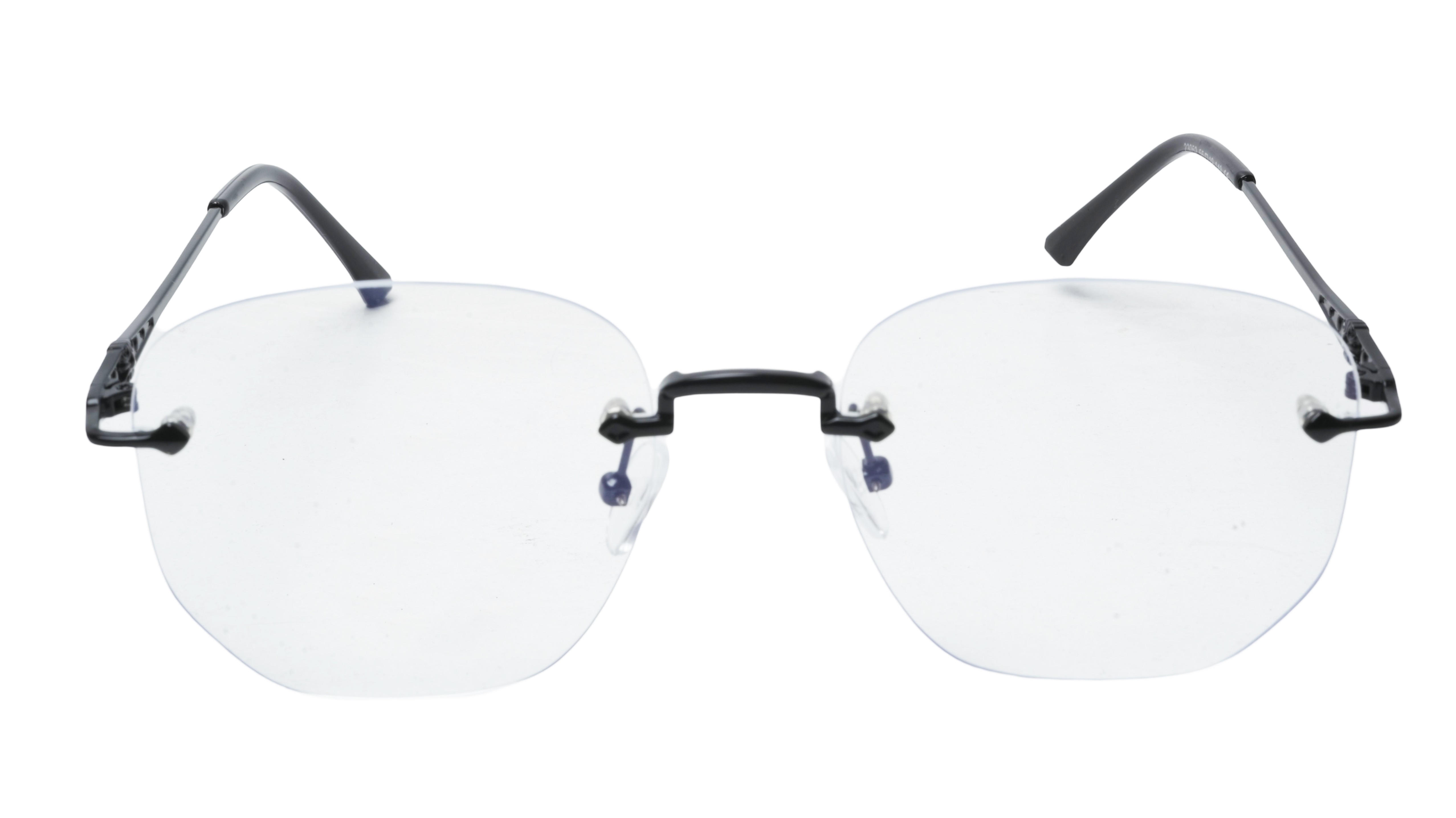 Soigné Unisex Square Rimless Spectacle Frame.Black-Medium Soigné Unisex Square Rimless Spectacle Frame.Black-Medium