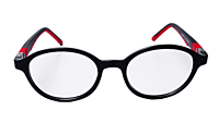 Soigné Kids Small Round Spectacle Frame.Black&Red.(4-11)Yr-Unisex