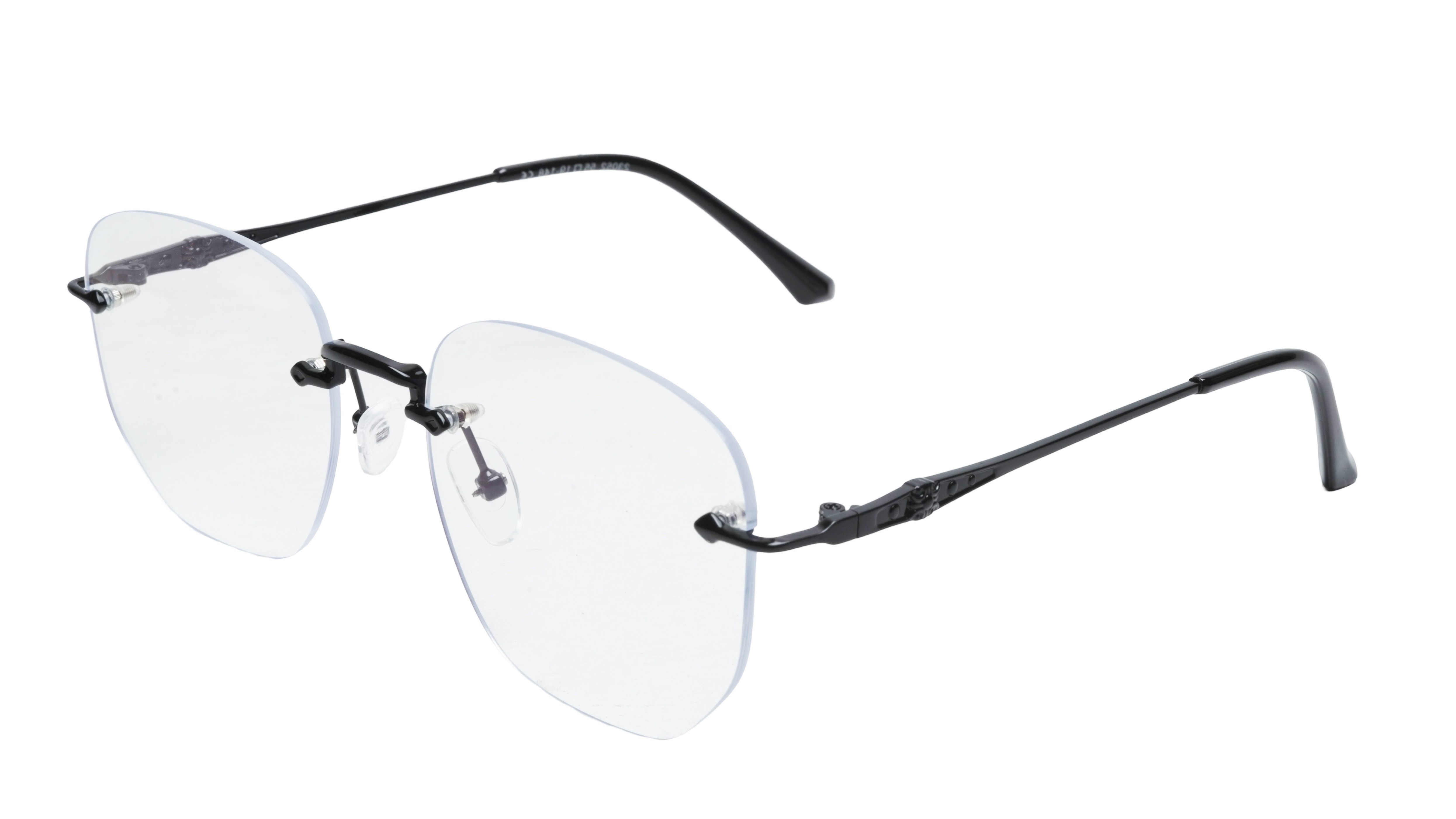 Soigné Unisex Square Rimless Spectacle Frame.Black-Medium