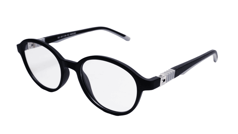 Soigné Kids Small Round Spectacle Frame.Black&Gray.(4-11)Yr-Unisex