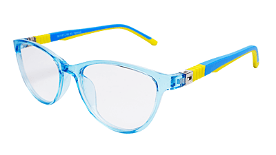 Soigné Kids Small Cateye Spectacle Frame.Blue&Yellow(7-13)Y-Girl