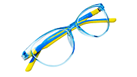 Soigné Kids Small Cateye Spectacle Frame.Blue&Yellow(7-13)Y-Girl