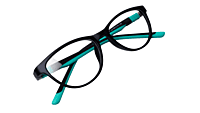 Soigné Kids Small Cateye Spectacle Frame.Black&Green(7-13)Y-Girl