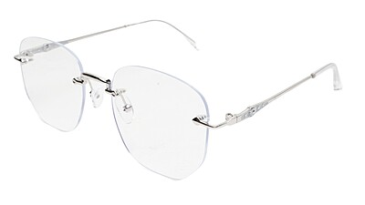 Soigné Unisex Square Rimless Spectacle Frame.Silver-Medium