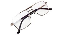 Soigné Unisex Rectangular Spectacle Frame.Golden-Large