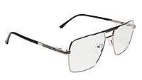 Soigné Unisex Rectangular Spectacle Frame.Silver-Large