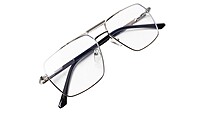 Soigné Unisex Rectangular Spectacle Frame.Silver-Large