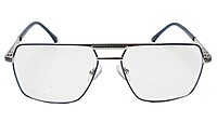 Soigné Unisex Rectangular Spectacle Frame.Blue&Silver-Large