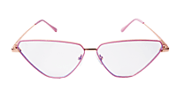 Soigné Female Large Cat Eye Spectacle Frame.Pink&Gold Metal Frame Soigné Female Large Cat Eye Spectacle Frame.Pink&Gold Metal Frame