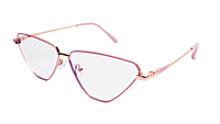 Soigné Female Large Cat Eye Spectacle Frame.Pink&Gold Metal Frame Soigné Female Large Cat Eye Spectacle Frame.Pink&Gold Metal Frame