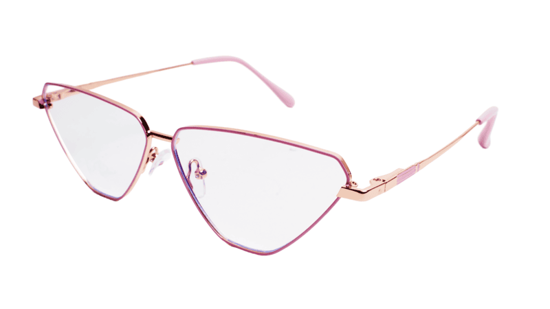 Soigné Female Large Cat Eye Spectacle Frame.Pink&Gold Metal Frame Soigné Female Large Cat Eye Spectacle Frame.Pink&Gold Metal Frame