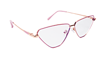 Soigné Female Large Cat Eye Spectacle Frame.Pink&Gold Metal Frame Soigné Female Large Cat Eye Spectacle Frame.Pink&Gold Metal Frame