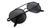 Unisex Small Round Sunglasses. Black Color Metal Frame.