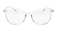 Unisex Oversized Round Spectacle Frame. Light Blue Frame