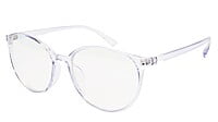 Unisex Oversized Round Spectacle Frame. Light Blue Frame