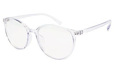 Unisex Oversized Round Spectacle Frame. Light Blue Frame
