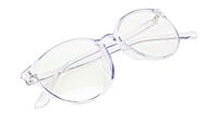 Unisex Oversized Round Spectacle Frame. Light Blue Frame