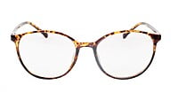 Unisex Oversized Round Spectacle Frame. Leopard Print Frame