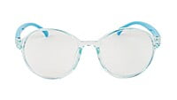 Unisex Round Spectacle Frame For Kids. See Through Blue Rim. Age-(7-10Yrs)