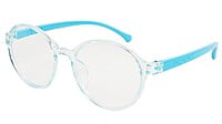 Unisex Round Spectacle Frame For Kids. See Through Blue Rim. Age-(7-10Yrs)