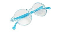 Unisex Round Spectacle Frame For Kids. See Through Blue Rim. Age-(7-10Yrs)