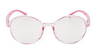 Round Spectacle Frame For Kids Girl. See Through Light Pink Rim. AGE-(7-10Yrs)
