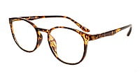Unisex Medium Round Spectacle Frame. Leopard Color Frame