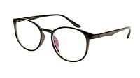 Unisex Medium Full Rim Round Spectacle Frame. Glossy Black Frame