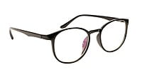 Unisex Medium Full Rim Round Spectacle Frame. Glossy Black Frame