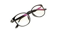 Unisex Medium Full Rim Round Spectacle Frame. Glossy Black Frame