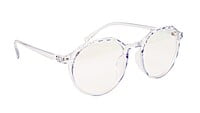 Female Oversized Spectacle Frames. See Through Light Blue Frame