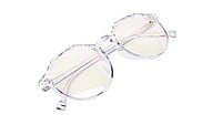 Female Oversized Spectacle Frames. See Through Light Blue Frame