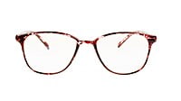 Unisex Large Rectangular Spectacle Frame. Red & Transparent Frame