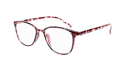 Unisex Large Rectangular Spectacle Frame. Red & Transparent Frame Unisex Large Rectangular Spectacle Frame. Red & Transparent Frame