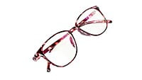 Unisex Large Rectangular Spectacle Frame. Red & Transparent Frame