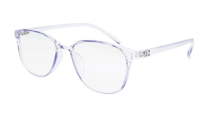 Unisex Large Rectangular Spectacle Frame. Light Blue Frame