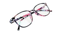 Female Large Rectangular Spectacle Frame. Floral Frame