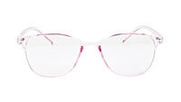 Female Large Rectangular Spectacle Frame. Light Pink Frame