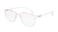 Female Large Rectangular Spectacle Frame. Light Pink Frame