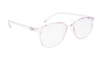 Female Large Rectangular Spectacle Frame. Light Pink Frame