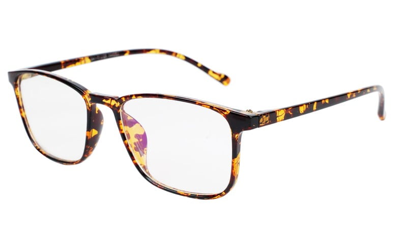 Unisex Full Rim Large Rectangular Spectacle Frame. Leopard Frame
