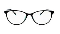 Female Large Cateye Spectacle Frame. Glossy Black Frame