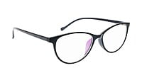 Female Large Cateye Spectacle Frame. Glossy Black Frame