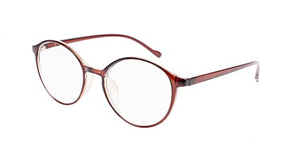 Unisex Medium Full Rim Round Spectacle Frame. Brown Frame Unisex Medium Full Rim Round Spectacle Frame. Brown Frame
