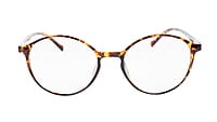 Soigné Unisex Medium Full Rim Round Spectacle Frame.Leopard with Leather pouch