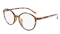 Soigné Unisex Medium Full Rim Round Spectacle Frame.Leopard with Leather pouch