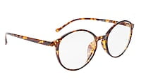 Soigné Unisex Medium Full Rim Round Spectacle Frame.Leopard with Leather pouch